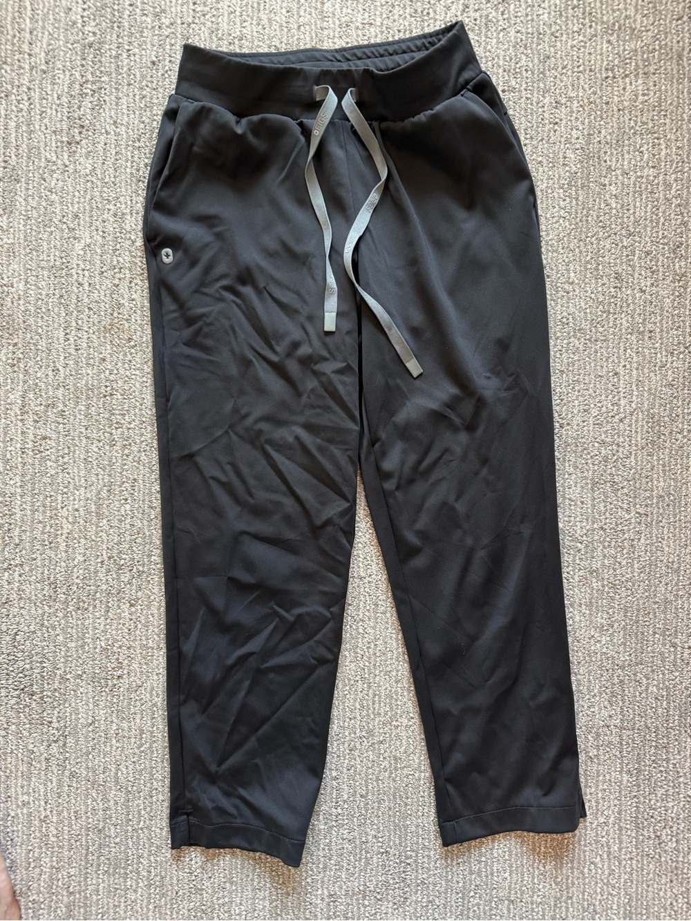 FIGS Tena Tapered Scrub Pants Black Women’s S Stretch Drawstring Medical Uniform